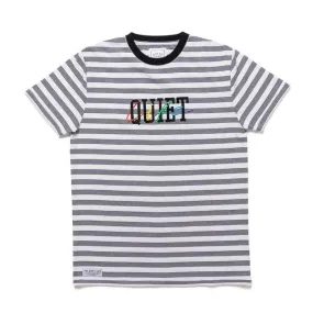 THE QUIET LIFE RAINBOW EMBROIDERED S/S TEE // STRIPE