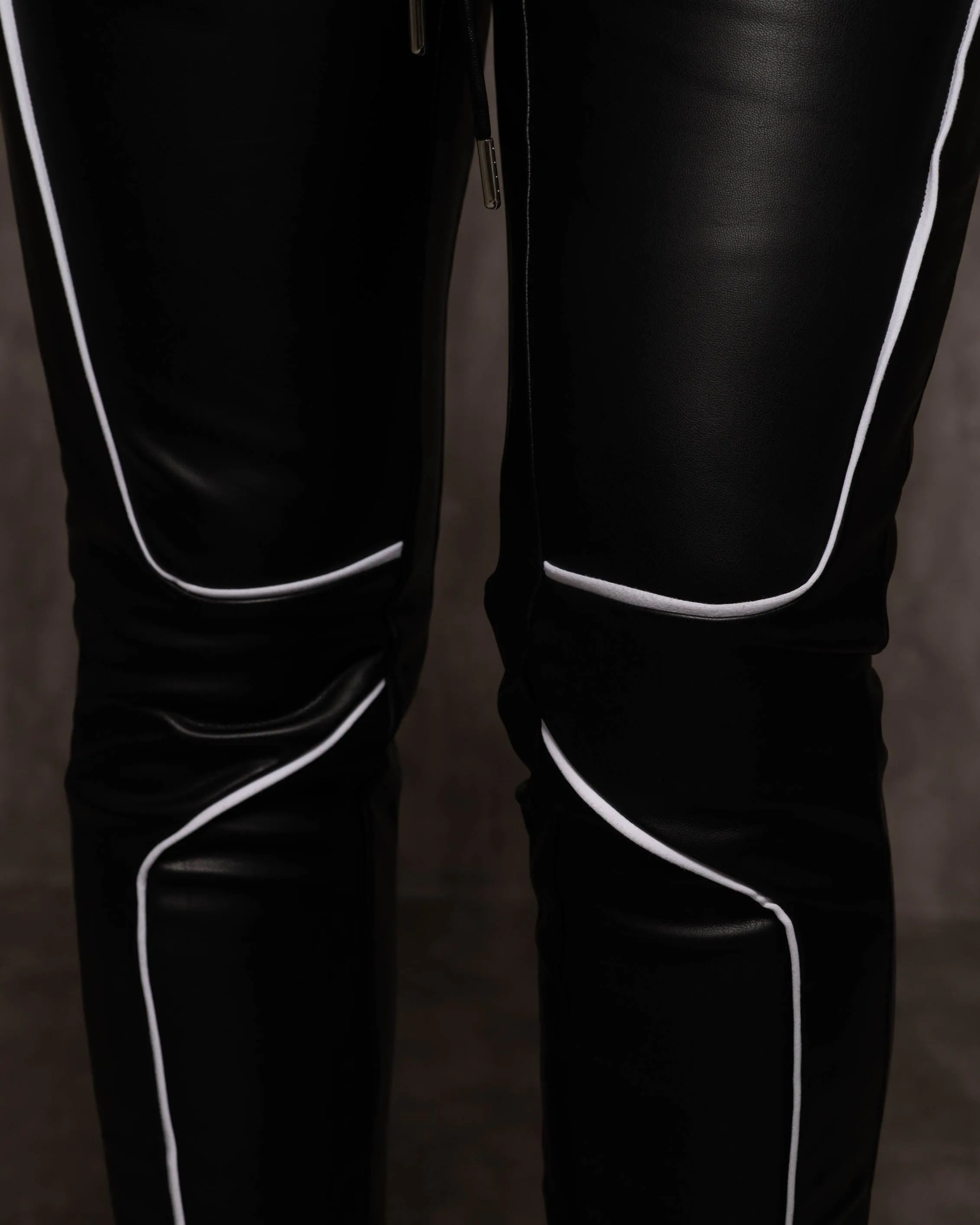 Vegan Leather Panel Pants