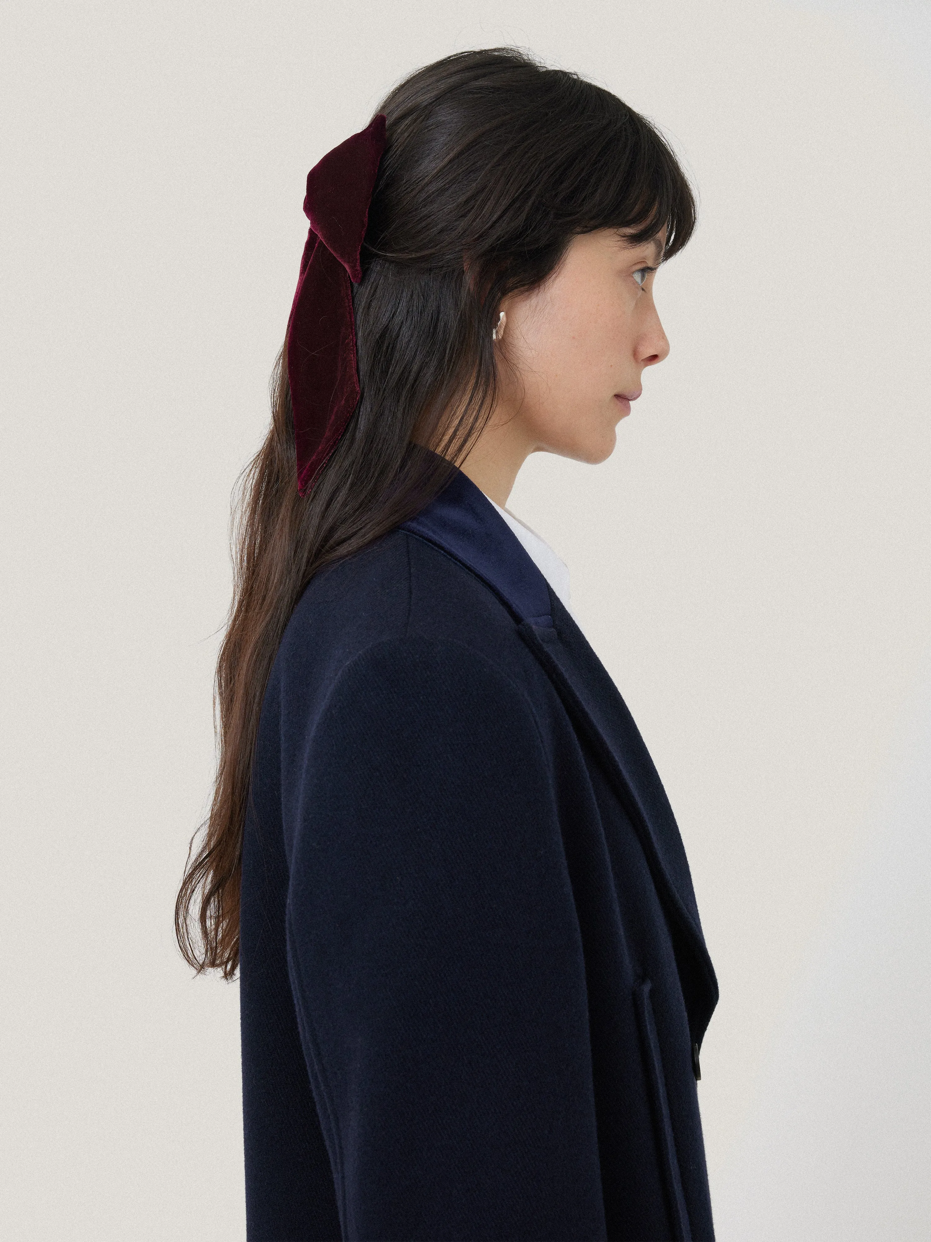 Velvet Bow Hairclip | Burgundy