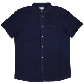 WeSC Eric comfort fit short sleeve shirt Dark Indigo