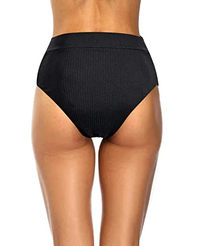 Women High Waisted Bikini Bottoms High Cut Full Coverage Swim Bottoms