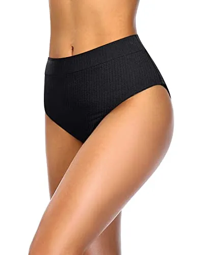 Women High Waisted Bikini Bottoms High Cut Full Coverage Swim Bottoms